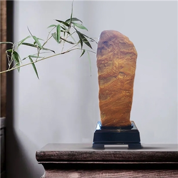 【不老松】奇石右江石配樟木底座